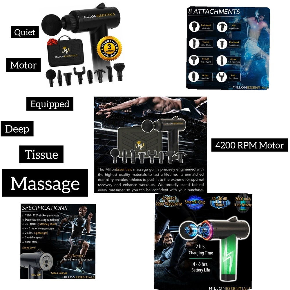V4SHARK SOLD Deep Tissue Massage Gun- #1 Muscle Percussion Massager- 6-8 Speeds